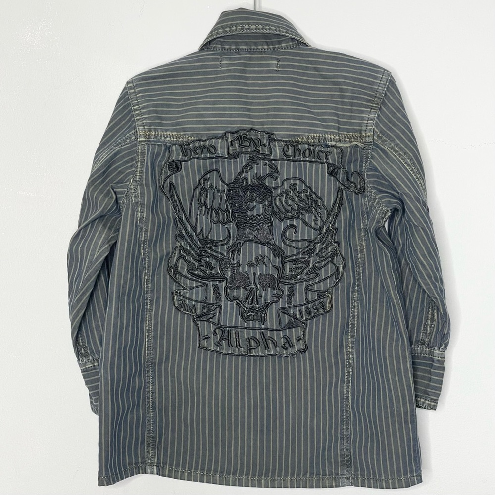 ALPHA INDUSTRIES INC Striped Long Sleeve Button Down Shirt